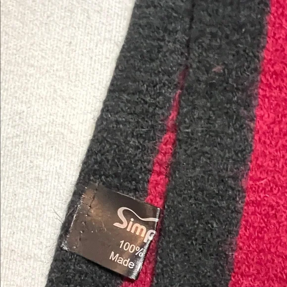 Simplicity Striped Men's Scarf in Red, Black, and Gray - Picture 2 of 6